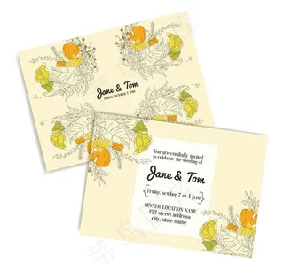 婚礼邀请卡矢量