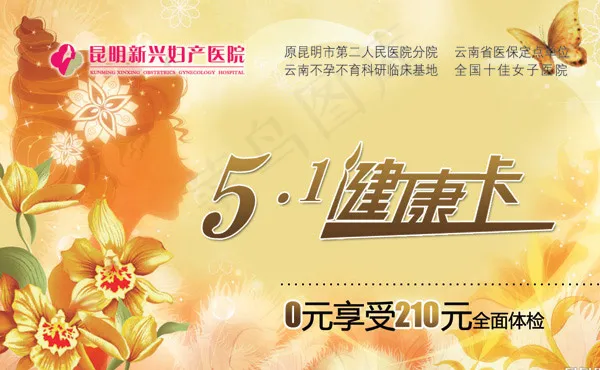 精美女子健康卡3psd模版下载