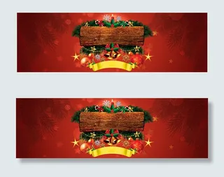 红色圣诞节海报