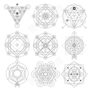 几何线性图标,免抠元素