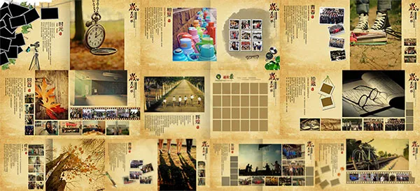 同学录毕业纪念册(5906X2953(DPI:300))psd模版下载
