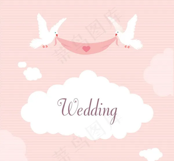 婚礼邀请卡矢量ai矢量模版下载