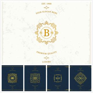 花纹边框装饰字母