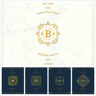 花纹边框装饰字母