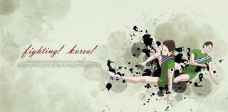 墨迹体操绘画人物