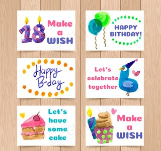 彩绘生日祝福卡