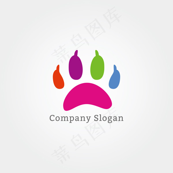 动物脚掌标志eps,ai矢量模版下载