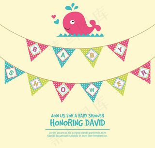 鲸鱼迎婴聚会海报