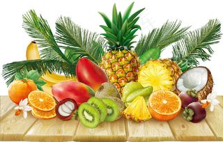 堆放的新鲜水果