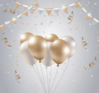 金色和银色气球束