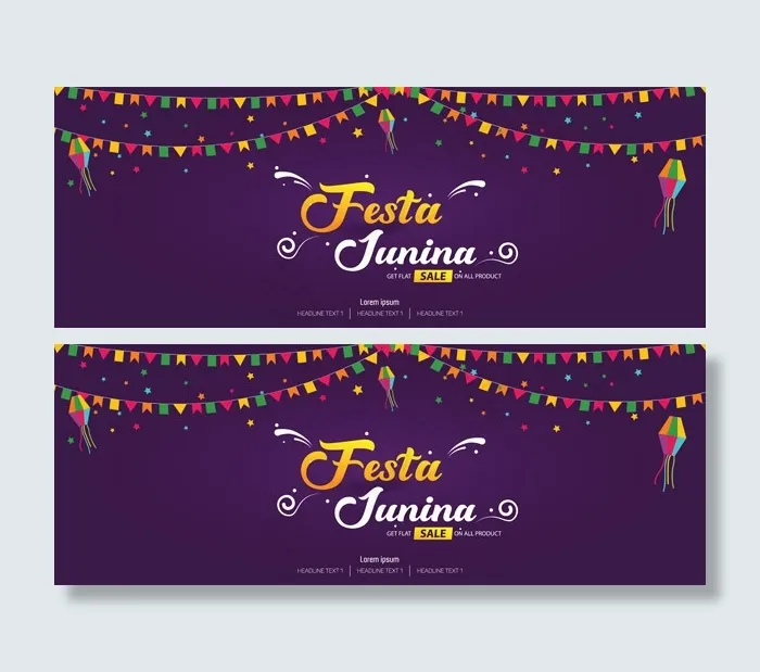 Junina封面横幅eps,ai矢量模版下载