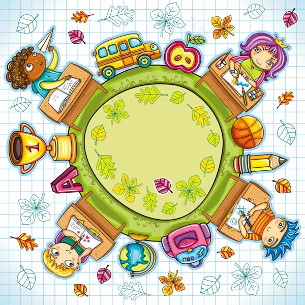 卡通儿童学习eps,ai矢量模版下载