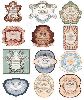 欧式古典标签,免抠元素