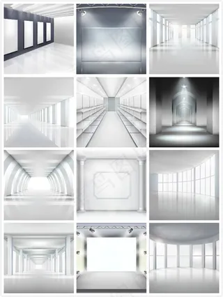 展厅室内设计矢量