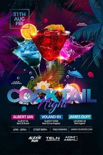 鸡尾酒之夜派对海报 鸡尾酒之夜派对海报