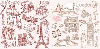 巴黎和伦敦线描