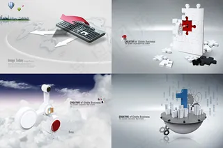 商务科技psd,背景元素