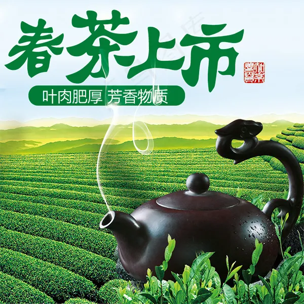淘宝春茶主图psd模版下载