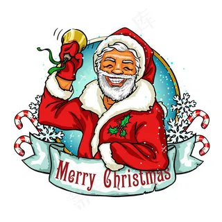 卡通摇铃圣诞老人