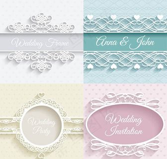 花纹婚礼邀请卡