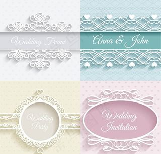 花纹婚礼邀请卡