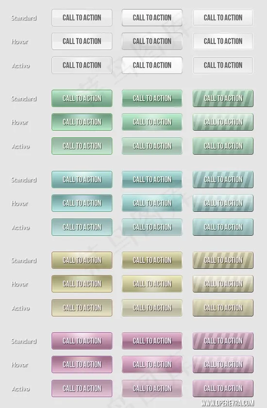 网页标签导航按钮psd模版下载