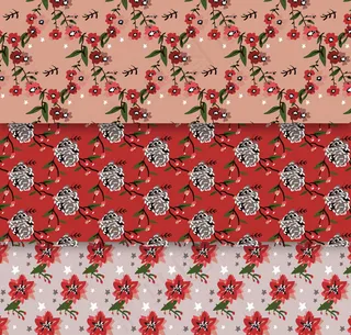 圣诞花卉无缝背景