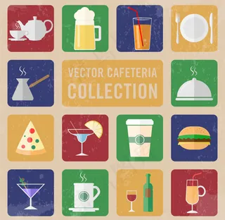 复古餐厅图标,免抠元素