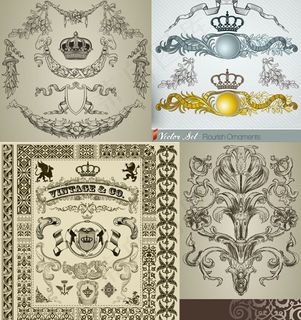 经典复古花纹,背景元素