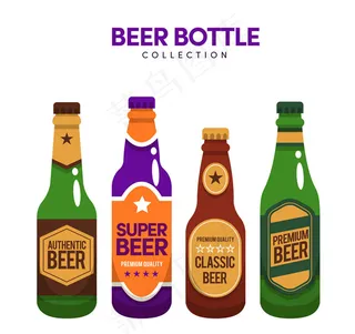 瓶装啤酒矢量