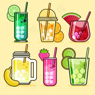 手绘新鲜果汁