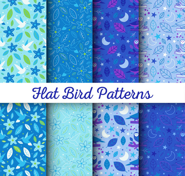 鸟类和树叶背景