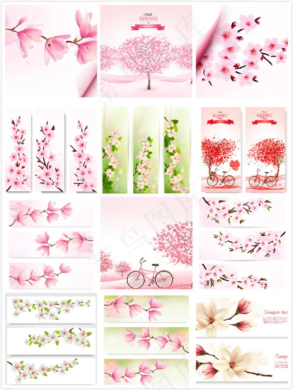 花朵矢量素材eps,ai矢量模版下载