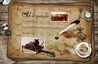 木板上的怀旧物品