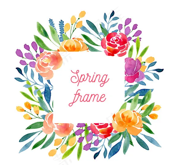 春季玫瑰花框架ai矢量模版下载