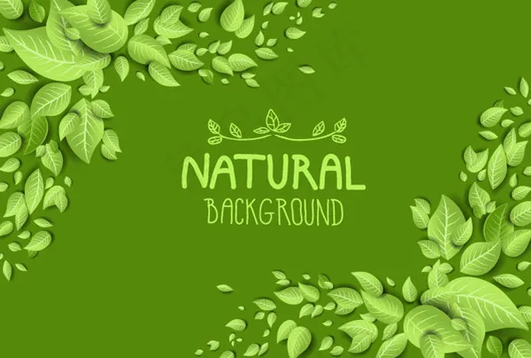 自然绿叶背景eps,ai矢量模版下载