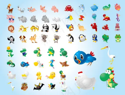 可爱动物矢量,免抠元素