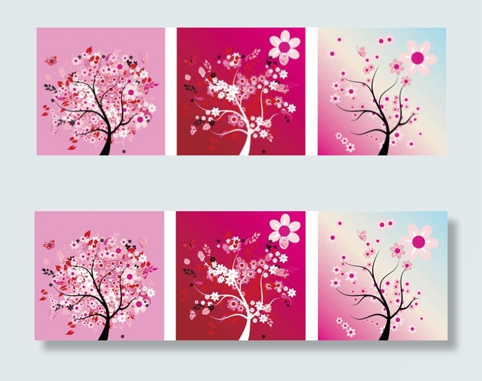 粉红色的树无框画