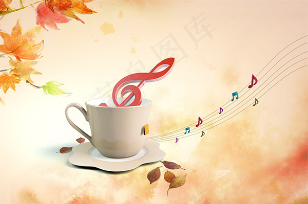 秋意音乐主题素材psd模版下载
