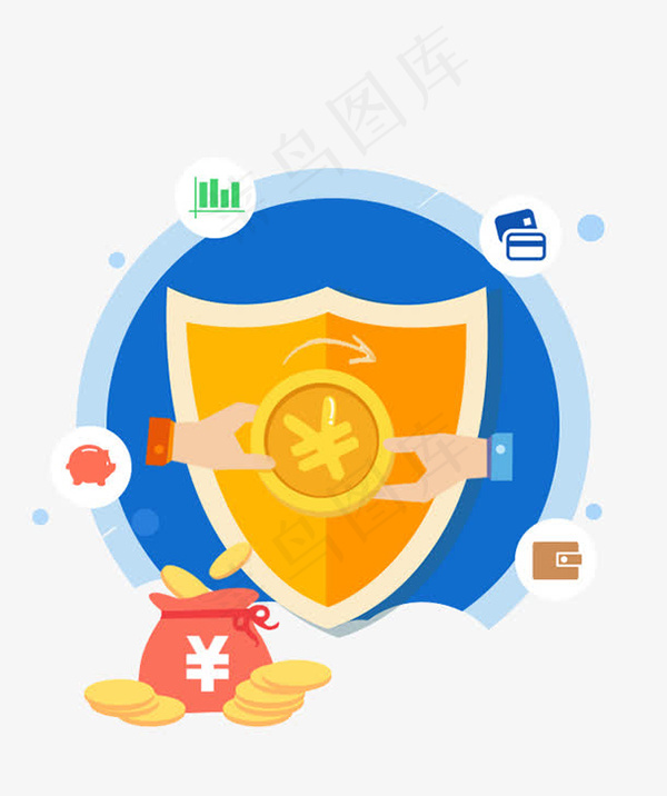手绘理财元素