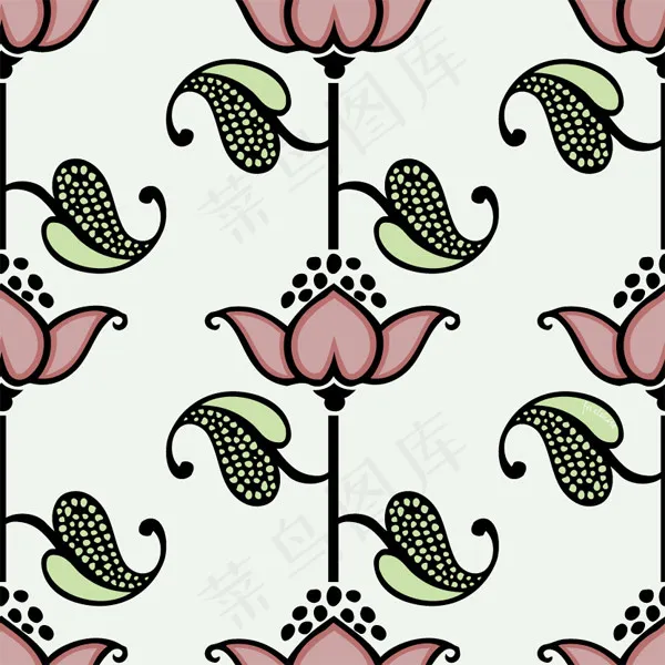 复古花朵背景eps,ai矢量模版下载