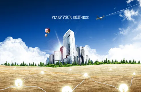 建筑与沙滩灯泡