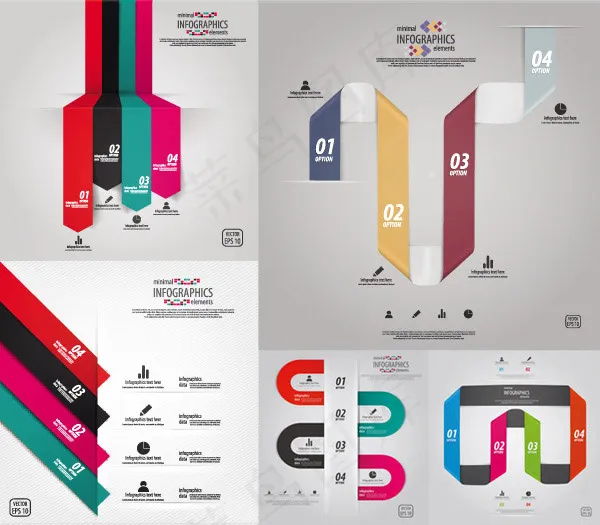 彩色折纸标签,免抠元素eps,ai矢量模版下载