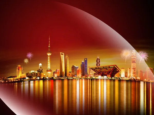 上海建筑夜景(4745X3543(DPI:300))psd模版下载