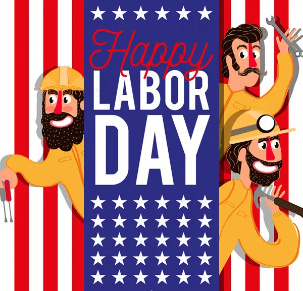 劳动节工人贺卡ai矢量模版下载