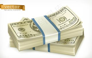 捆扎的美金货币