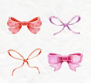 水彩蝴蝶结矢量