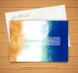 夏季海岸线明信片