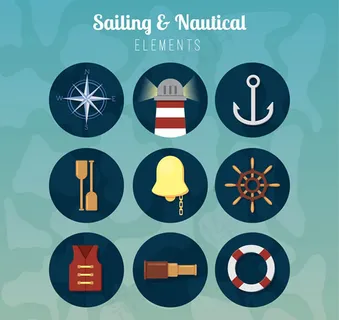 复古航海图标,免抠元素