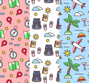 旅行元素无缝背景